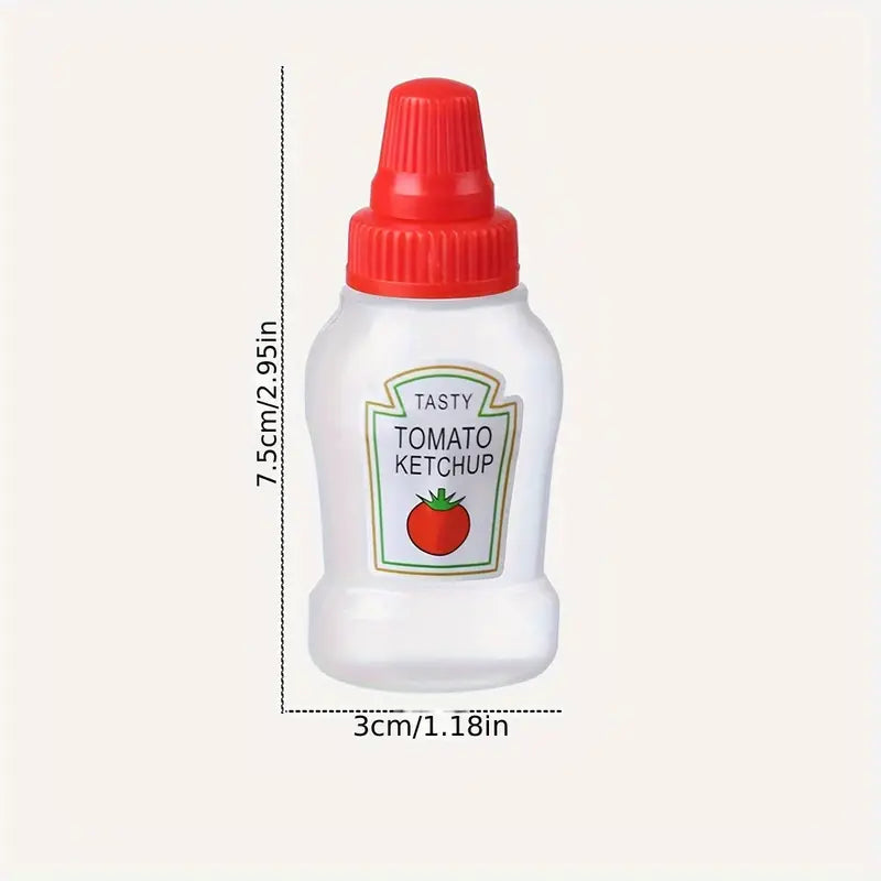 4pcs Mini Portable Sauce Bottles for Salad & Ketchup