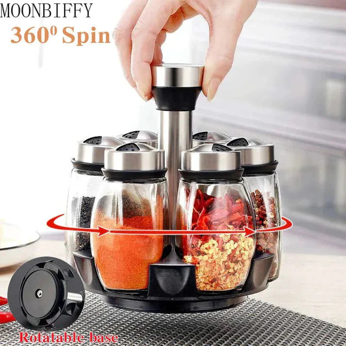 Rotating 6 Bottles Spice Rack