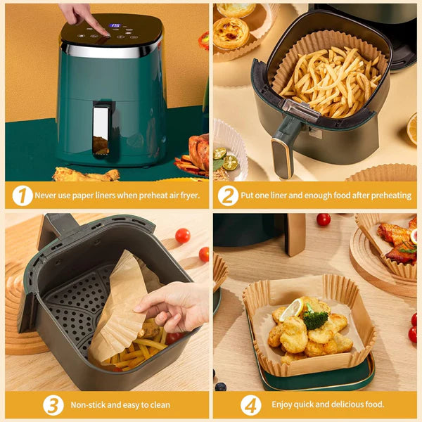 Air Fryer Disposable Non Stick Paper Liners 50 Pcs