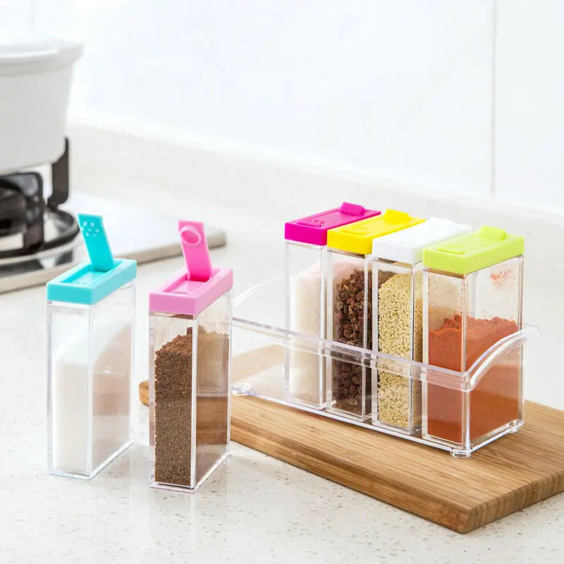 Transparent Seasoning Box Six Pcs set