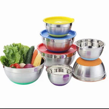 Stainless Steel Colourful 5pcs Bowl Set (Box Packing) Premium Quality