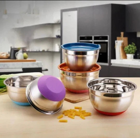 Stainless Steel Colourful 5pcs Bowl Set (Box Packing) Premium Quality