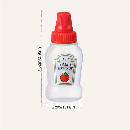 4pcs Mini Portable Sauce Bottles for Salad & Ketchup