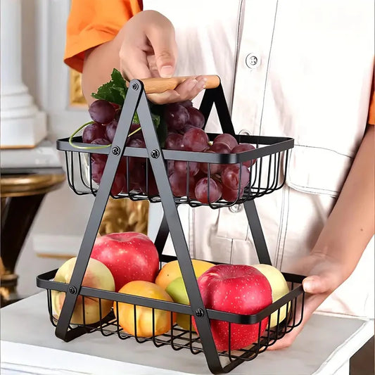 2 Tier Metalic Multi Purpose Storage Basket