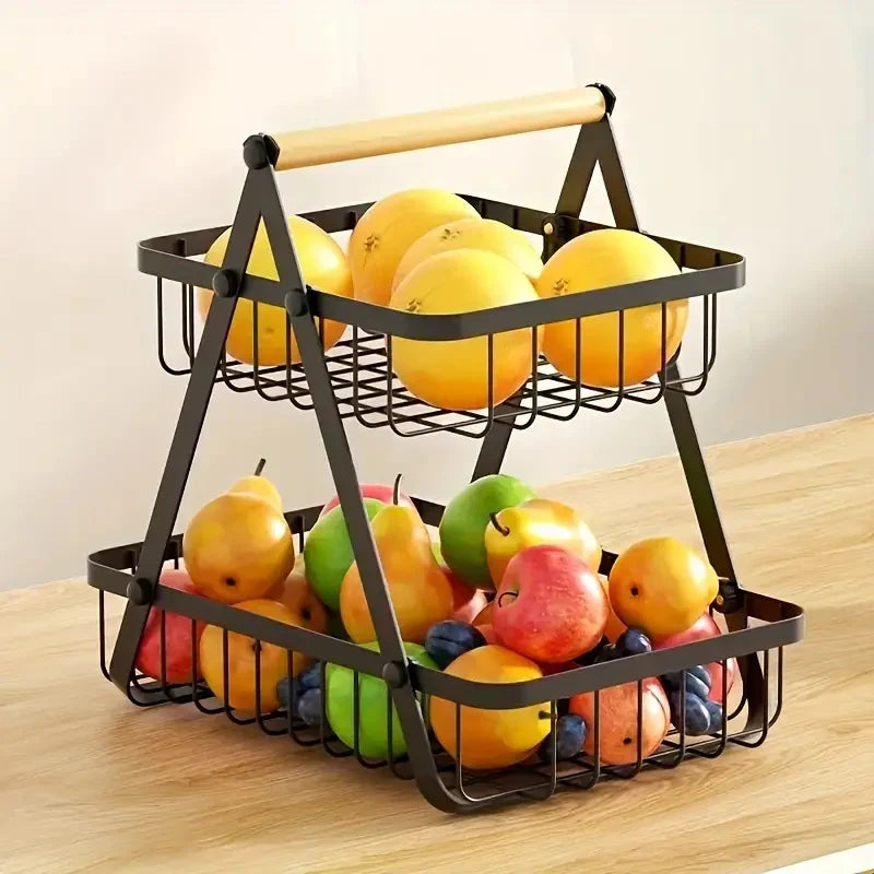 2 Tier Metalic Multi Purpose Storage Basket