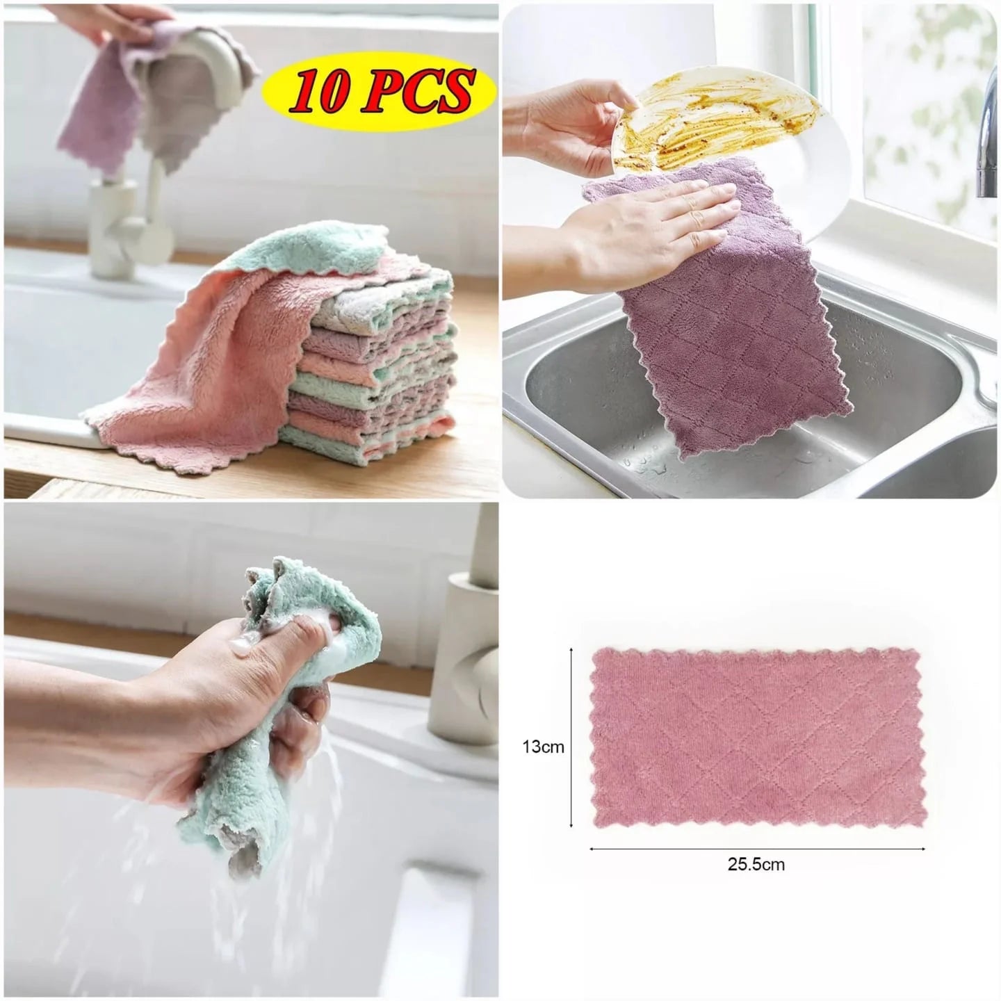Magic Super Absorbent Microfiber Cloth (Pack of 10pcs)