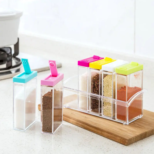 Transparent Seasoning Box Six Pcs set