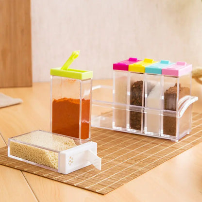 Transparent Seasoning Box Six Pcs set