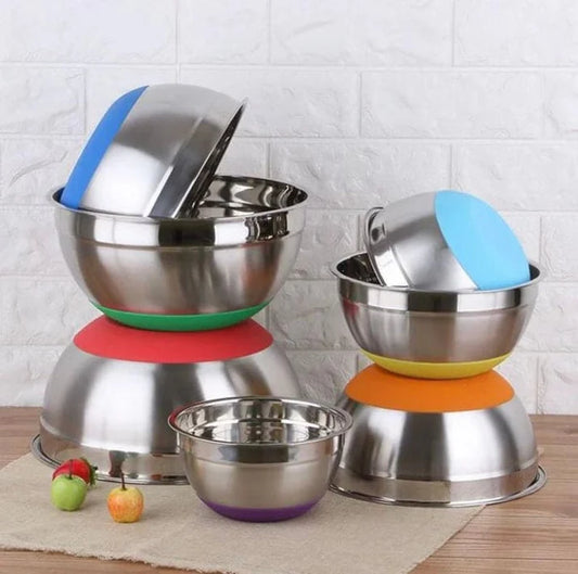 Stainless Steel Colourful 5pcs Bowl Set (Box Packing) Premium Quality