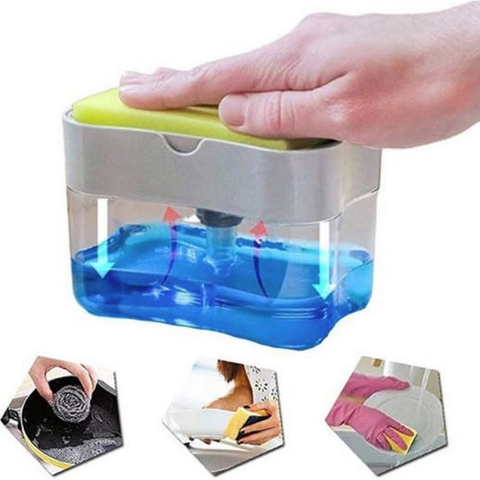 Push Soap Dispenser with Free Sponge-Soap Pump Dispenser with Sponge